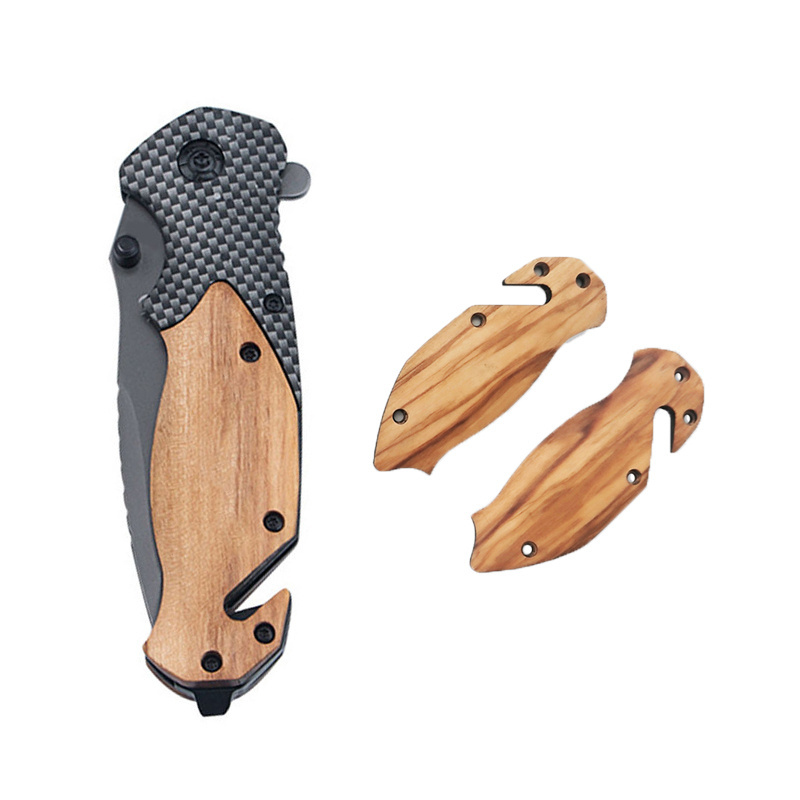 The Best Selling Survival Camping Tactical Outdoor Pocket Knife Folding Knife With Wooden Handle