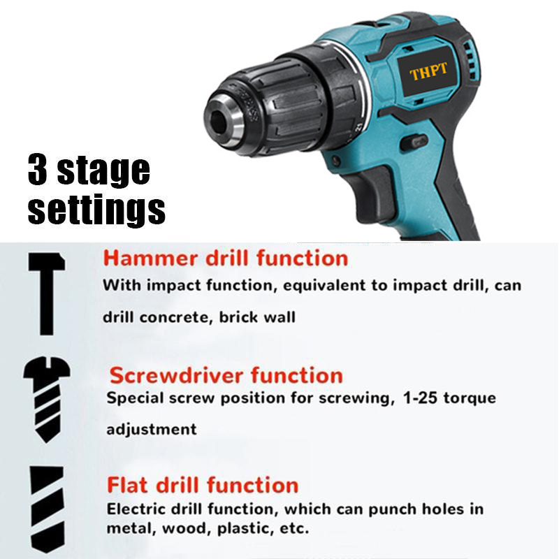 21v cordless drills machine hand power tool sets combo kit electric power wrenches concrete impact drill and grinder toolset