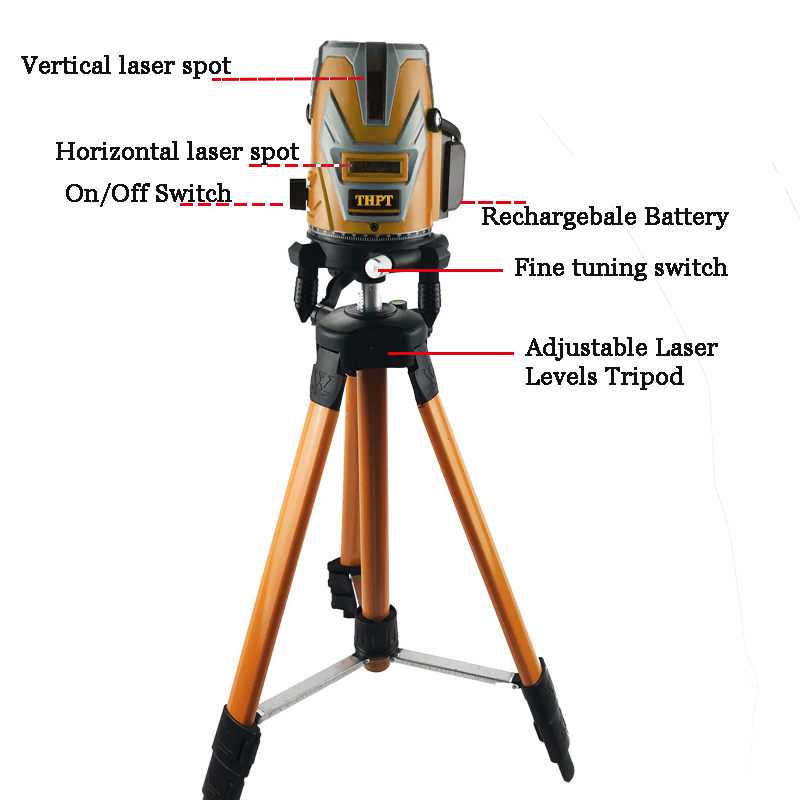 Bule Land Leveling Tool 360 Laser Level Tool Cross 12 Lines Green Level Laser