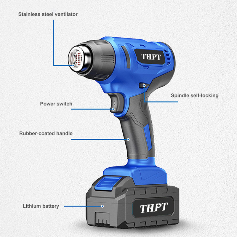 21V 1500W 2-speed Sealing Wax Thermo Glue Gun Sticks Battery Hot Air Cordless Heat Gun