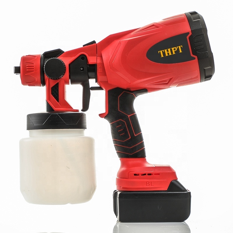 THPT 120W Brushless Electric Cordless Power Spray Gun Paint Sprayer Painting Spray Gun