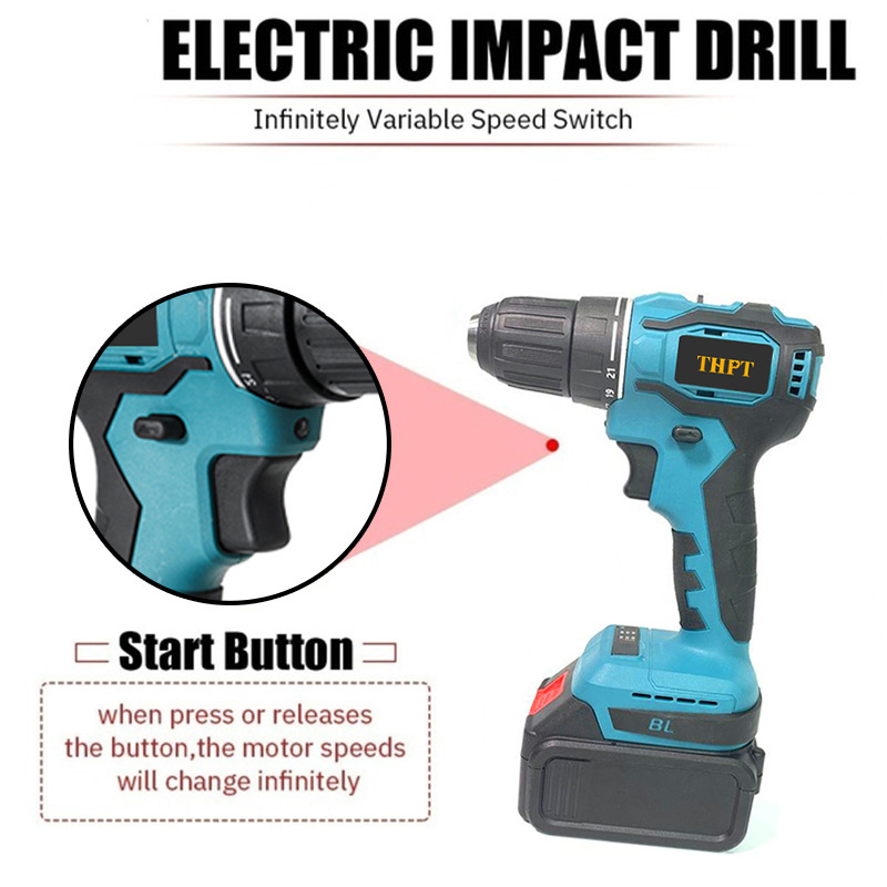 21v cordless drills machine hand power tool sets combo kit electric power wrenches concrete impact drill and grinder toolset