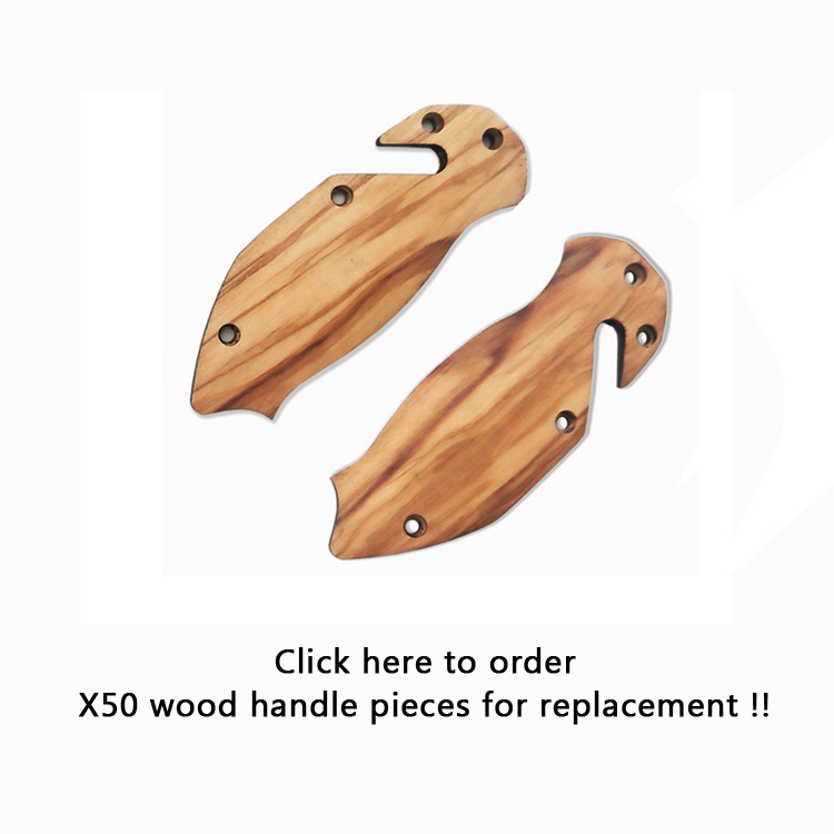 Outdoor Carbon Fiber Steel Wood Handle Wilderness Survival Multifunctional Folding Pocket Knife Pocket Knives