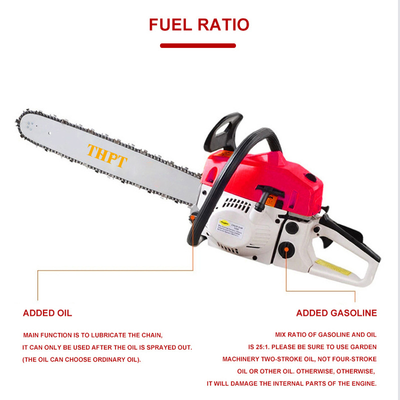 2000W 52cc Two-stroke Professional High-power Logging Saw Tree Cutting Gasoline Gas Chain Saw Chainsaw