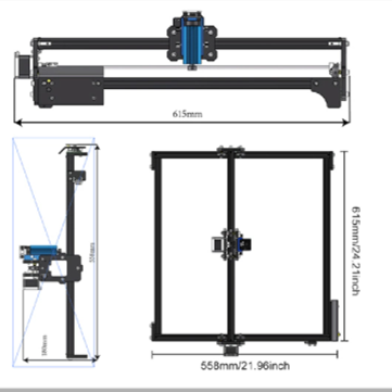 Diode Laser Engraving Marking Machine for Plastic and Stainless Steel Portable CNC 4540 7W 15W 20W 40W CO2 Laser Wood Cutter