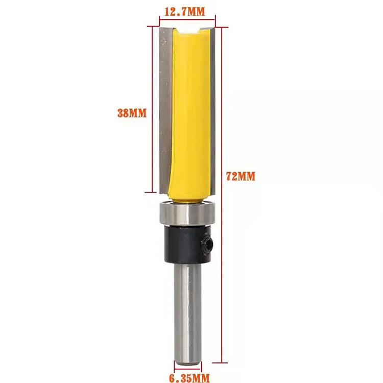 Supplier 4PC 1/4 inch shank profiling milling cutter flush Trim Router Bit set Tenon Cutter face milling cutter for woodworking