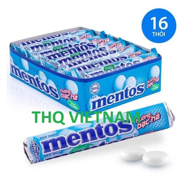 [THQvn] Mentoz Chewing gum  Rainbow/Mint 30gr x 16 rolls x 24 packs/ carton