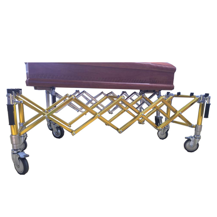 quality THR-CTF04 Stainless steel funeral coffin cart