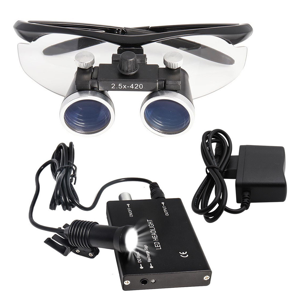 High Intensity Dental Loupes with Head Light Lamp Head wear surgical loupes Medical Headlight