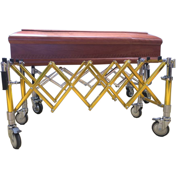 quality THR-CTF04 Stainless steel funeral coffin cart