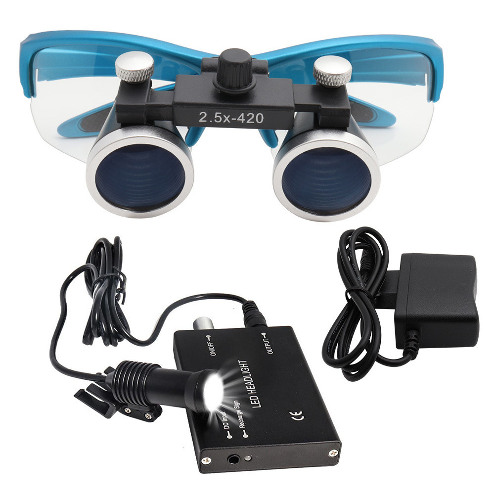 High Intensity Dental Loupes with Head Light Lamp Head wear surgical loupes Medical Headlight