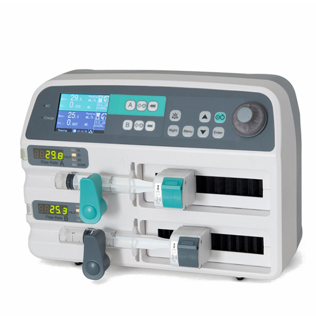 THR-SP71 Medicla Double Channel Portable Syringe Pump Price Dual Channel Syringe Pump For ICU