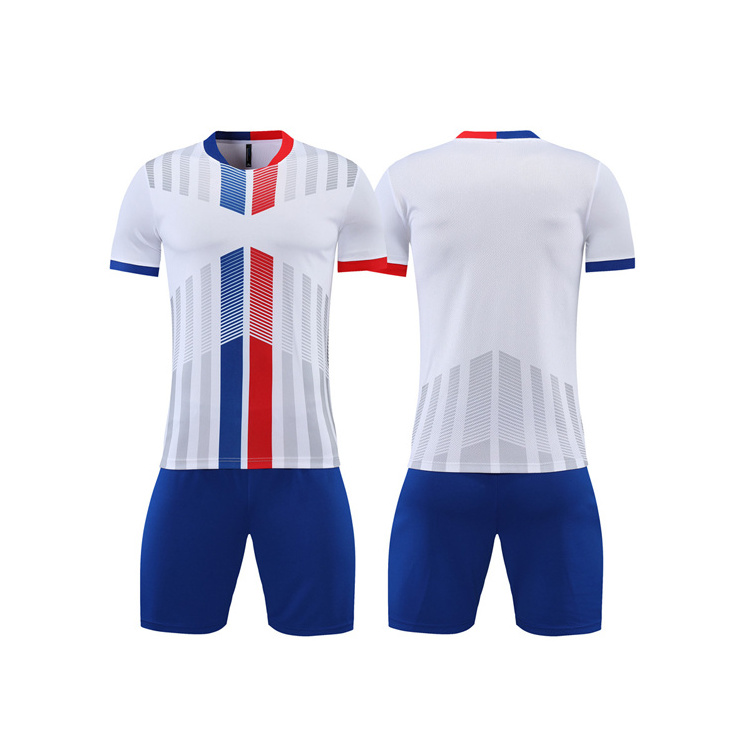 Price 2022/23 Thai Top Quality Soccer Uniform Sublimation Soccer Wear Kits Blank Dark Blue Football Jerseys