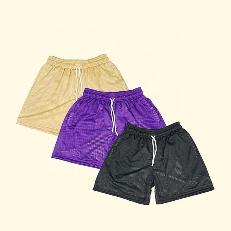 Custom Logo Color Double Layer Designer Mesh Shorts Lining Summer Sublimation Custom Blank Short Men Mesh Shorts