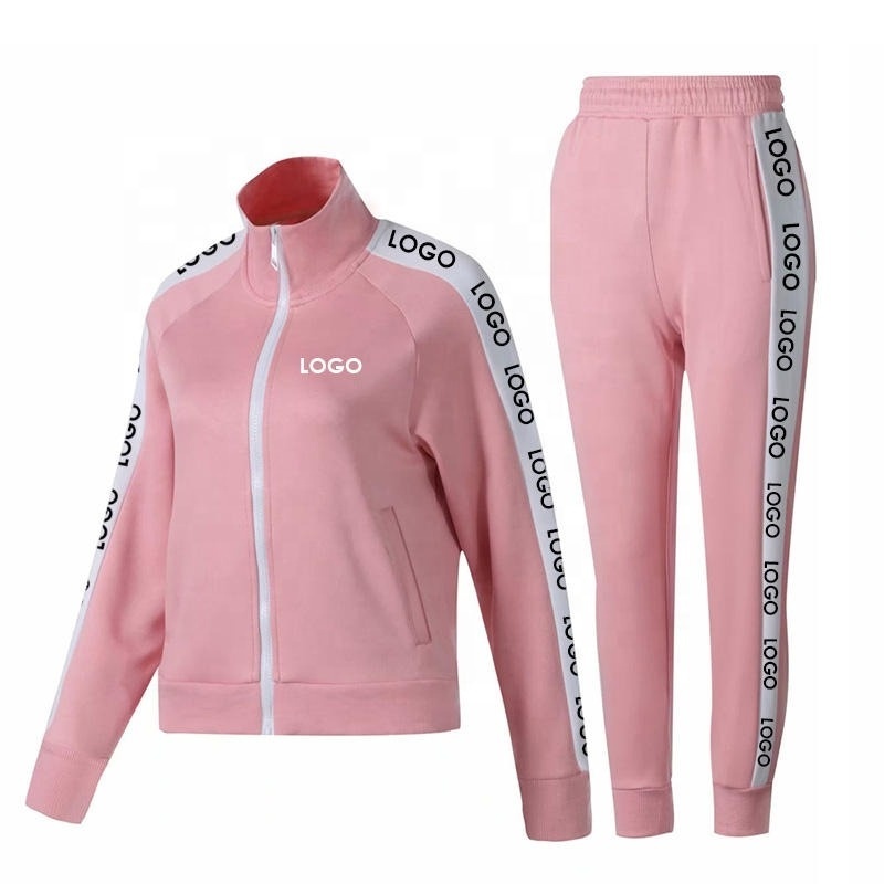 Womens Clothing New Stylish Jogger Sweat suit Women Two Piece Tracksuit OEM Manufacturer Pink Tracksuit Sets