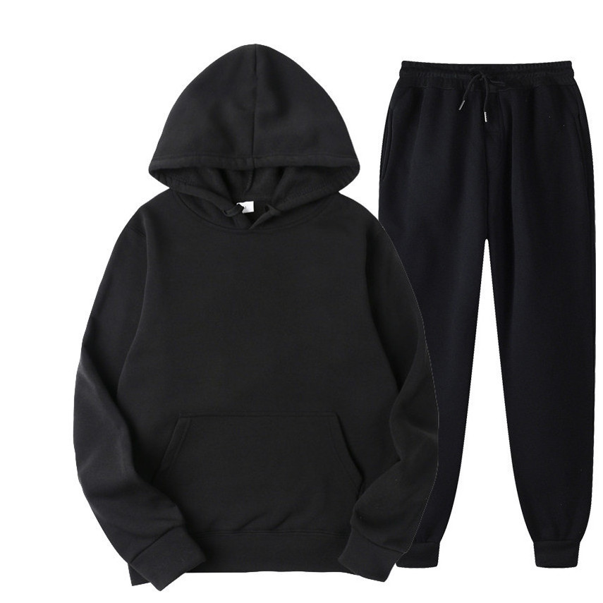 Wholesale black custom tracksuit cheap best quality 100% polyester / cotton Sweatsuit factory prices private tech fleece jogging