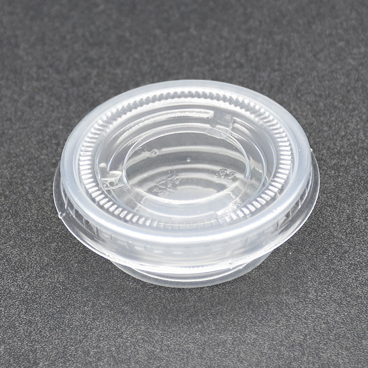 Disposable PP Sauce Cups  Plastic Sauce Container with connected lid soy sauce cup