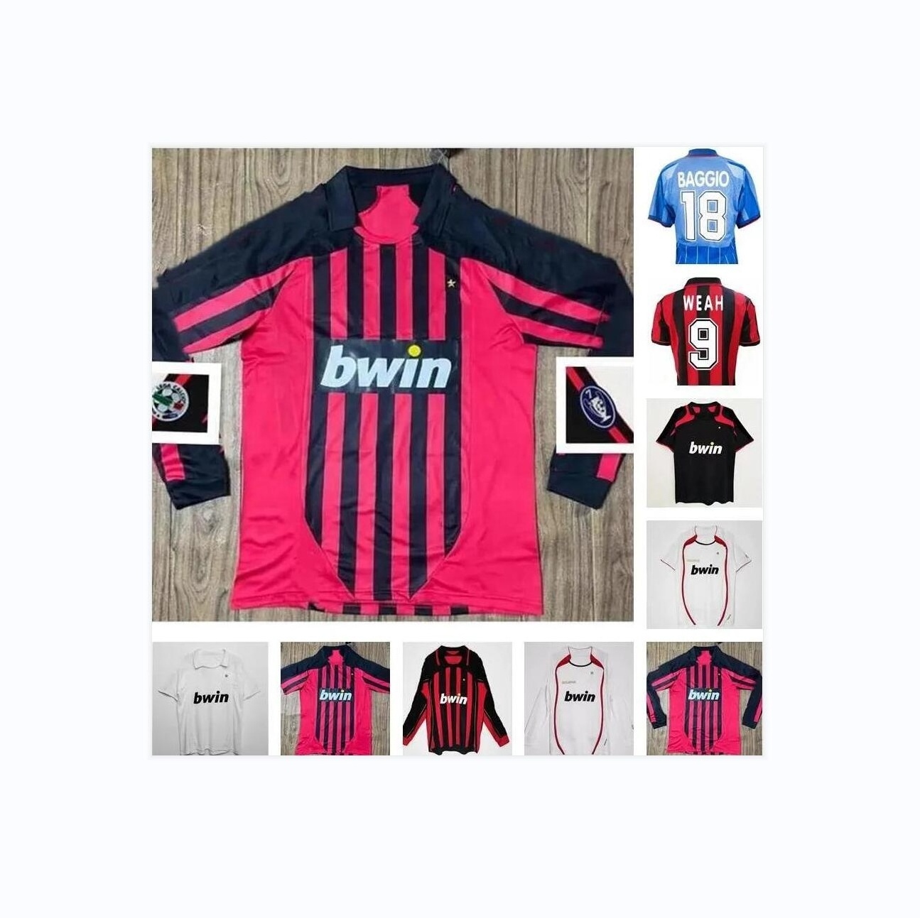 AC MILANS Kaka Inzaghi retro soccer jerseys Pato Cafu Maldini Nesta Pirlo Seedorf Gattuso Ronaldo vintage classic football shirt