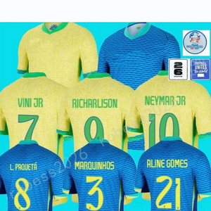 2024 Brazil Soccer Jersey NEYMAR JR Brasil CASEMIRO Team G.JESUS P.COUTINHO Home Away Men Kids L.PAQUETA T.SILVA PELE VINI JR