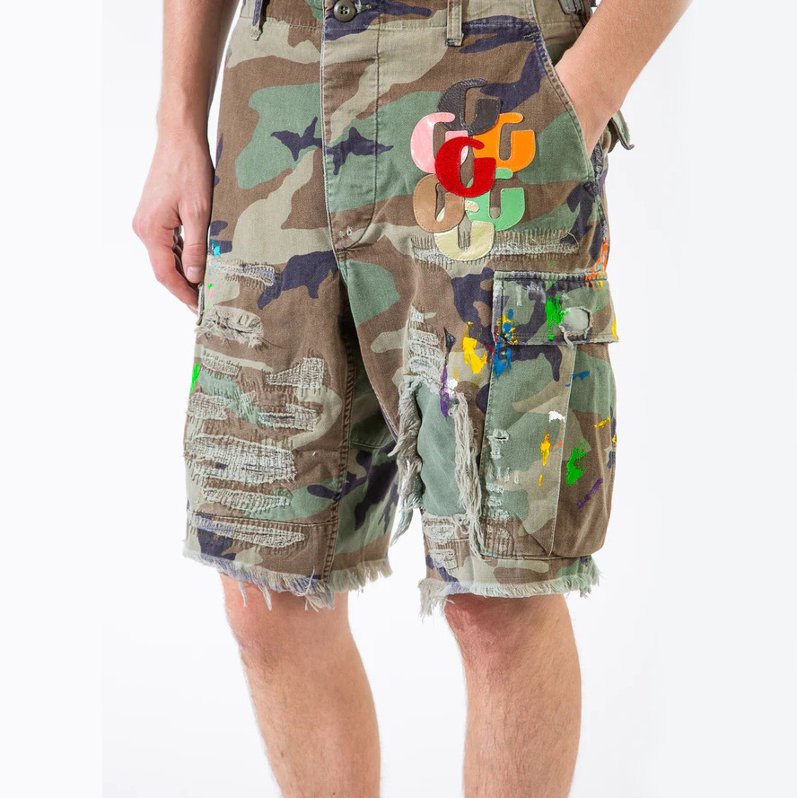 Custom Logo Mens Oversized Pockets Cotton Shorts Workout Camouflage Men Comfortable Cargo Shorts For Men