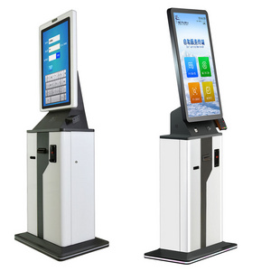 Free Standing 15.6 21.5 32 Inches Touch Payment Kiosk Floor Stand Self Ordering Kiosk with RFID NFC POS Space Optional In Hotel