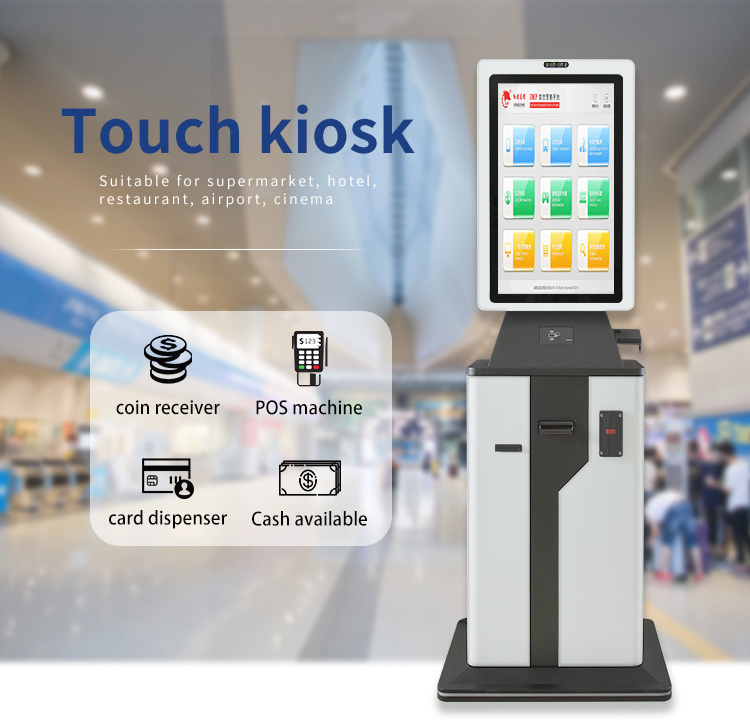 Crtly Cinema vending machine card payment Ticket Machine/ Automatic Ticket Dispenser Touch Screen Display Payment Kiosk