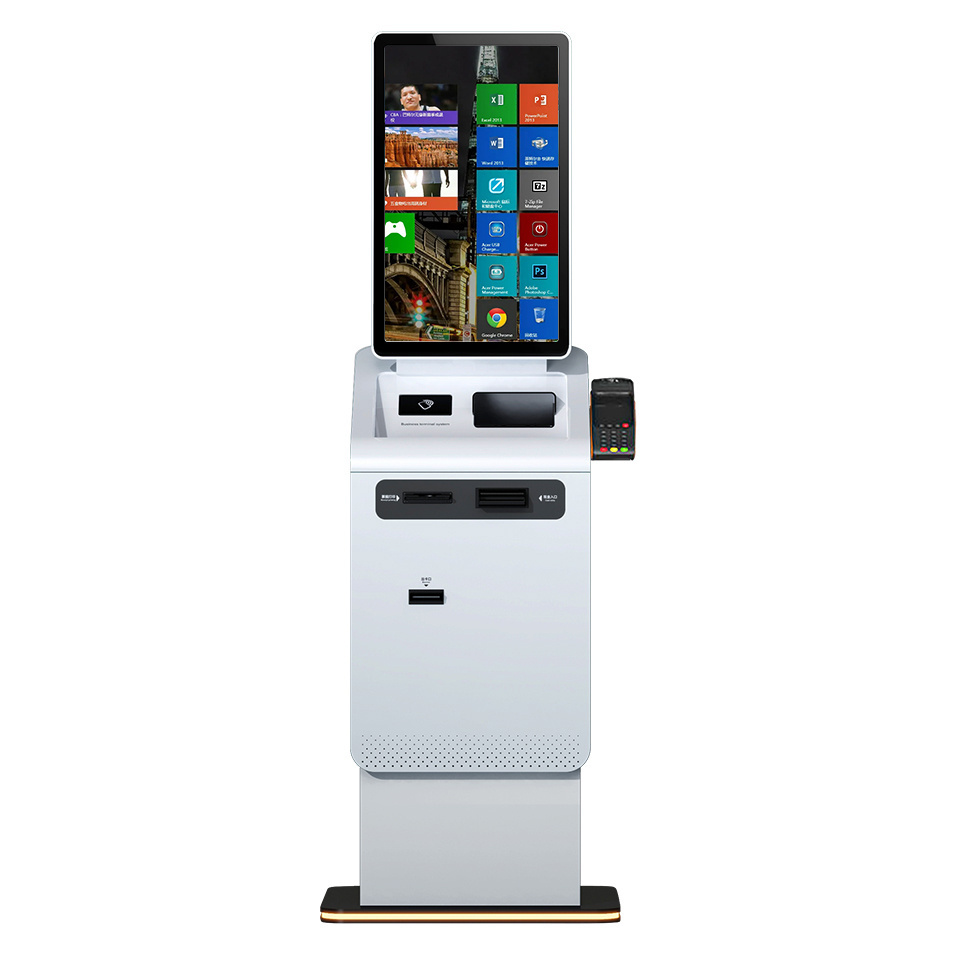 Crtly  windows10 touch screen QR scanner thermal printer self service cash payment machine check cashing kiosk