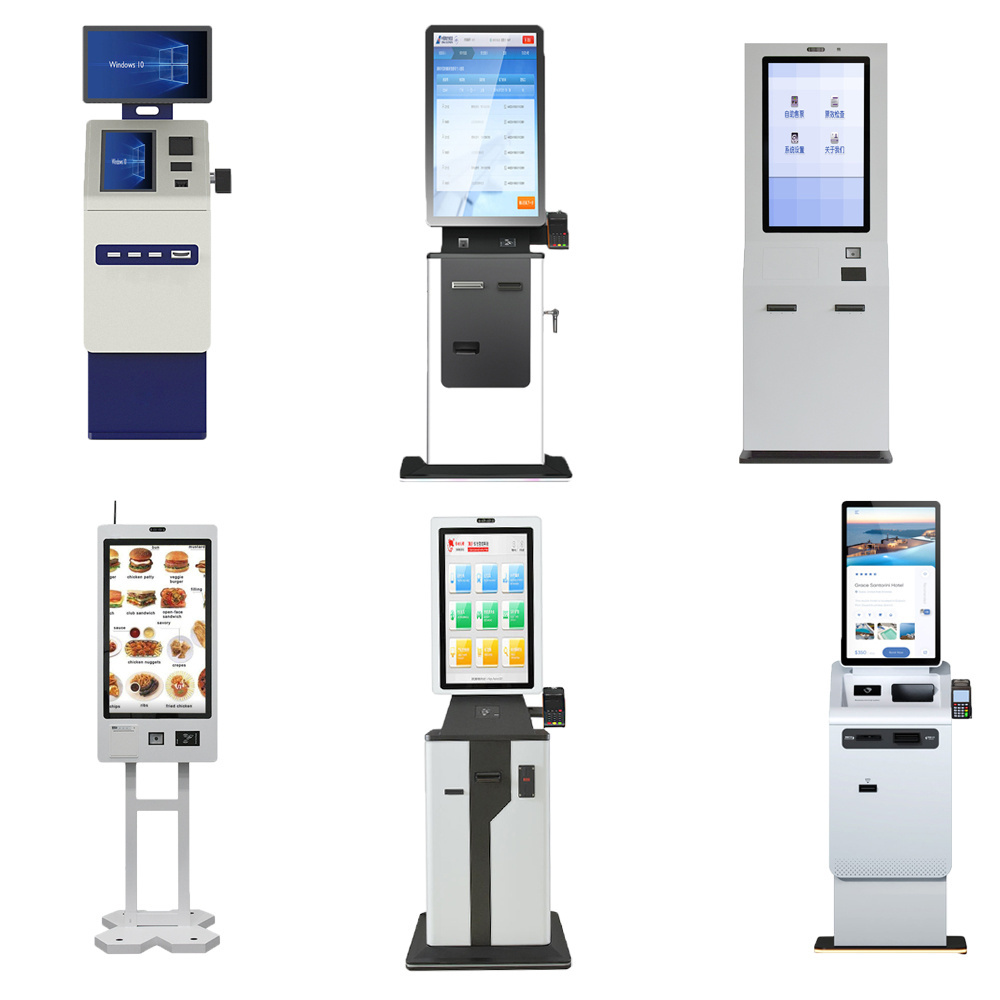 Crtly self order pay card reader bill printer kiosk machine bills payment cash pay terminal touch screen