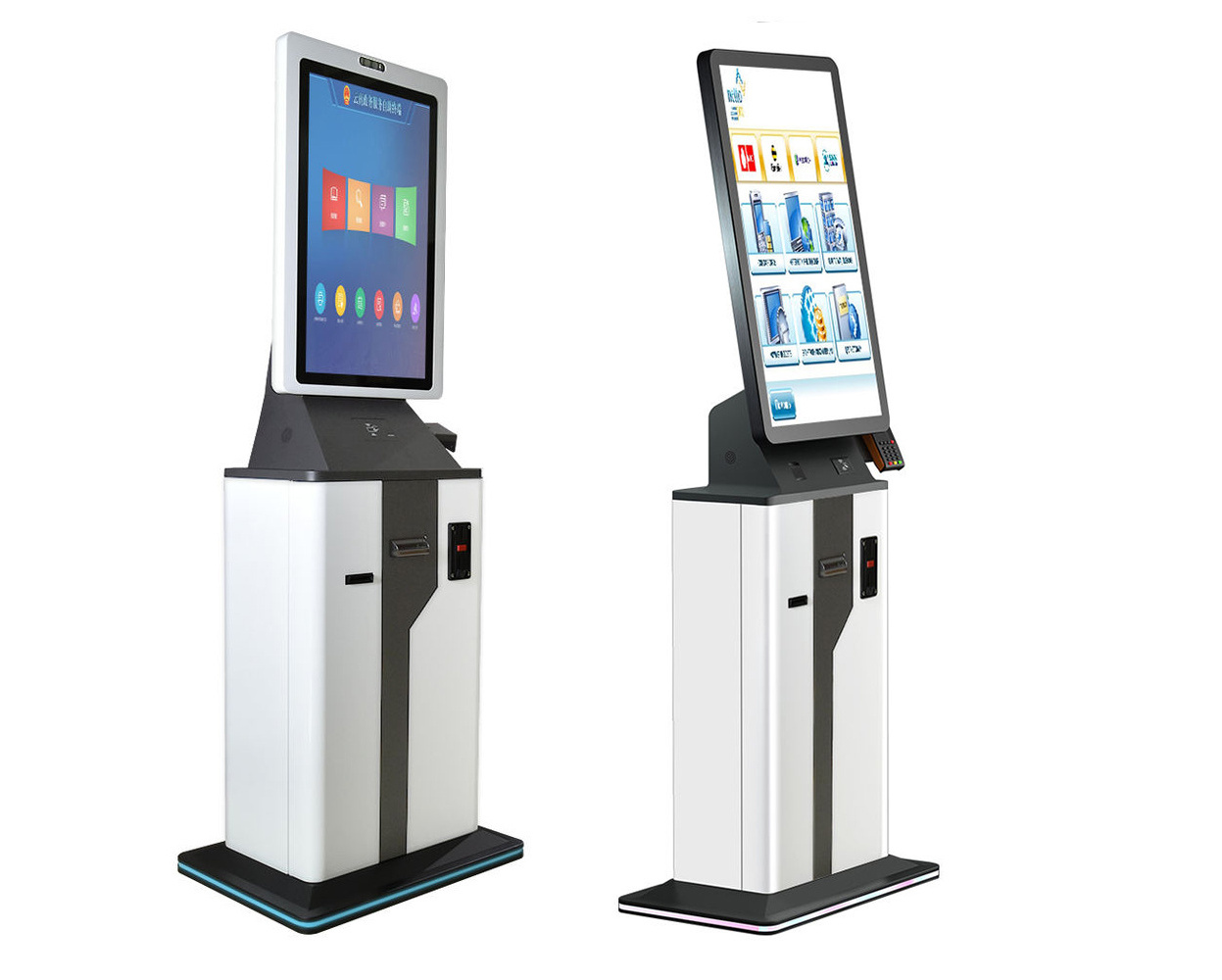 Custom kiosk manufacturers 43 inch free standing ordering payment kiosk machine for supermarket