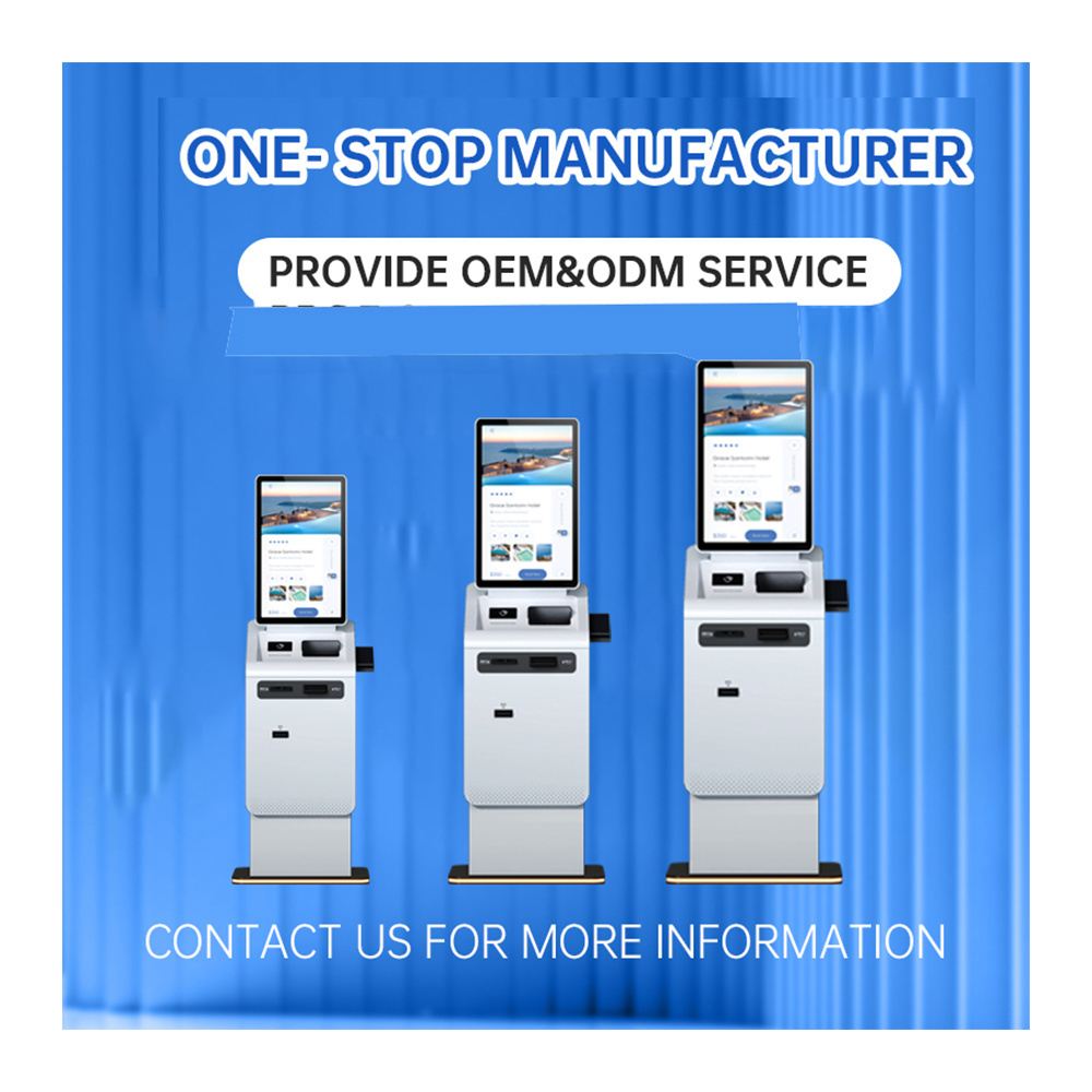 Custom kiosk manufacturers 43 inch free standing ordering payment kiosk machine for supermarket