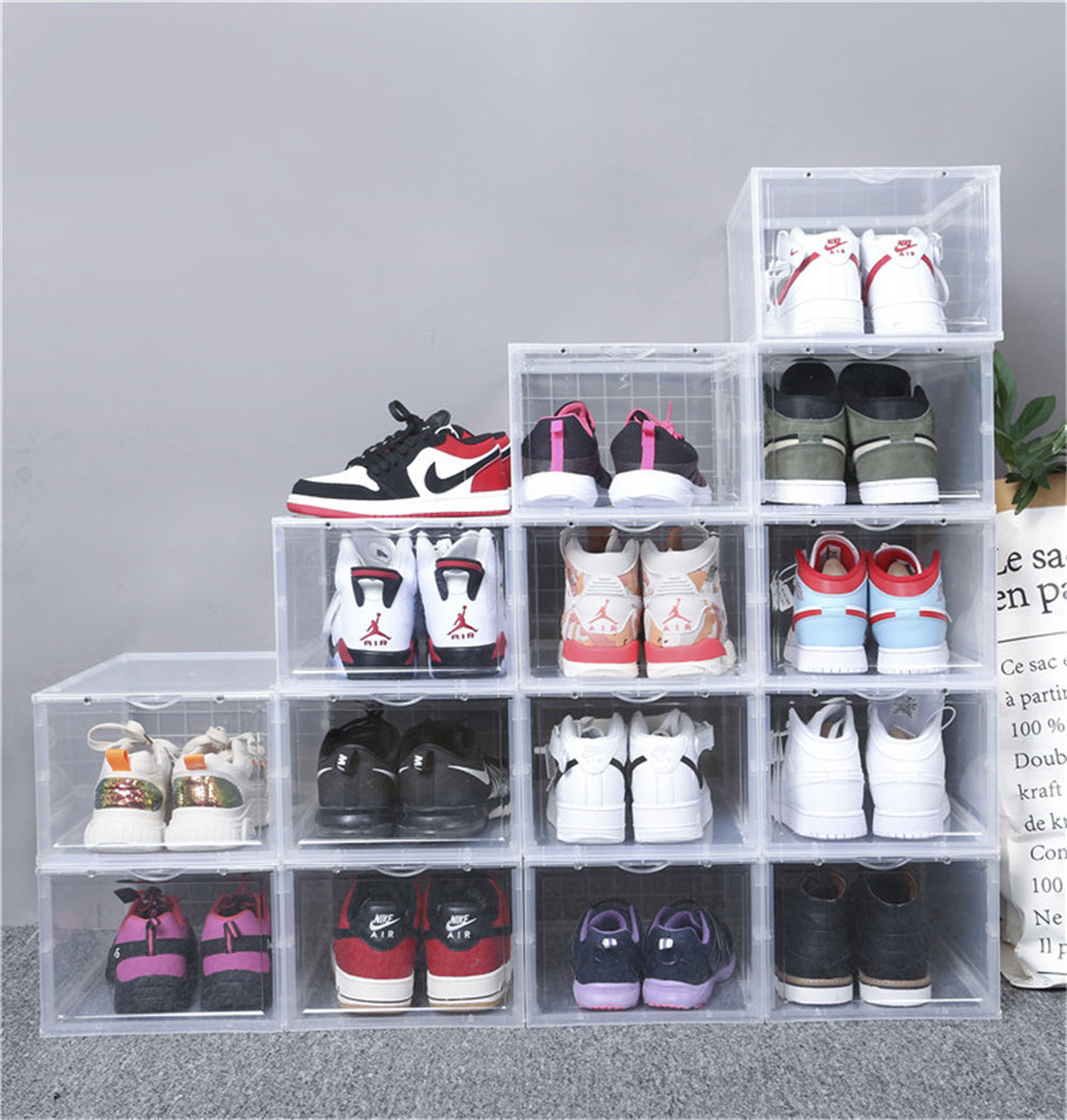 tl5688 front open shoe box magnet plastic home storage space savers