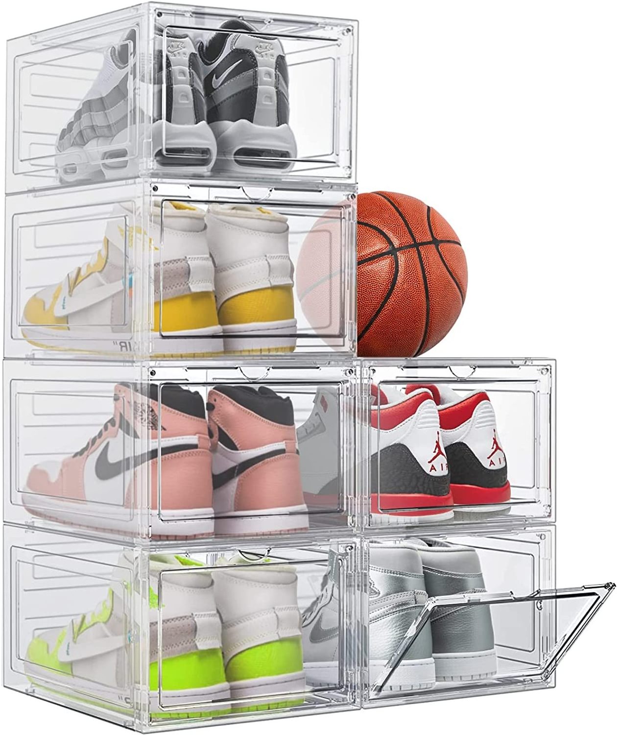 shoe storage box,plastic clear drop front shoe box,Shoe Boxes Clear Plastic Stackable