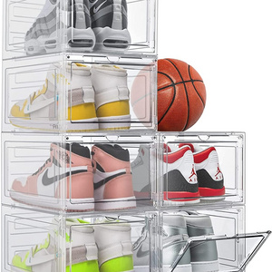 shoe storage box,plastic clear drop front shoe box,Shoe Boxes Clear Plastic Stackable