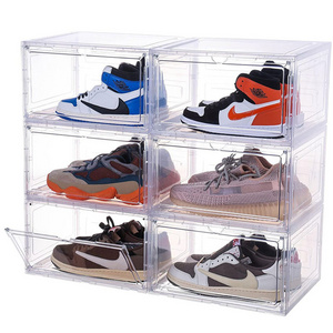 led shoe box storage  8 pack shoe boxes stackable large shoe storage or