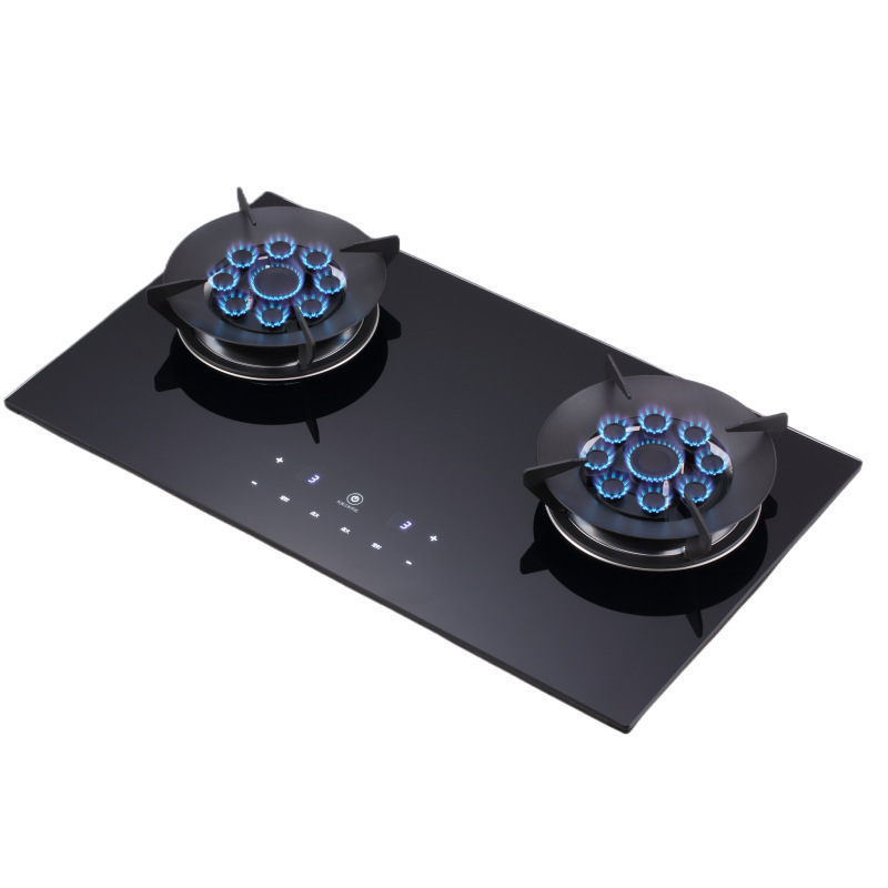 High Quality Build in Double Burners  Electric Gas Stove with Tempered Glass Black Touch Screen 220V Piano Cottura  Glass