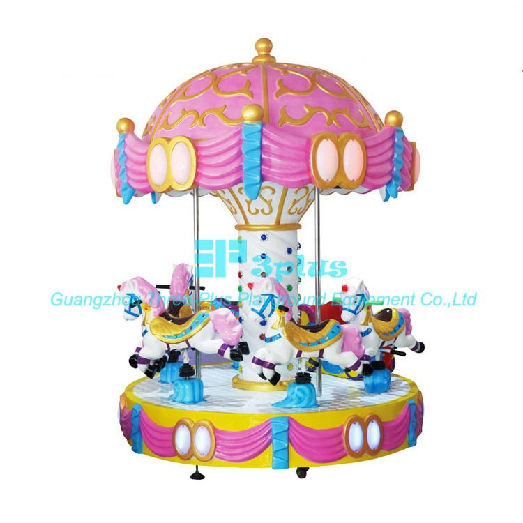 Mini fairground rides small amusement park electric fiberglass carousel horses for sale