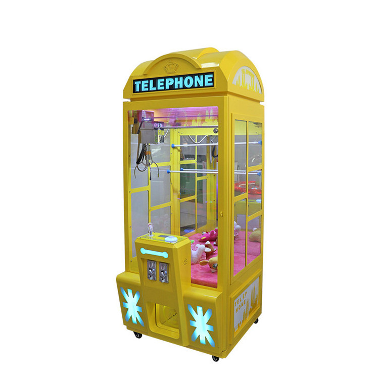 Threeplus coin catcher telephone arcade game claw machine for maquinas de garra