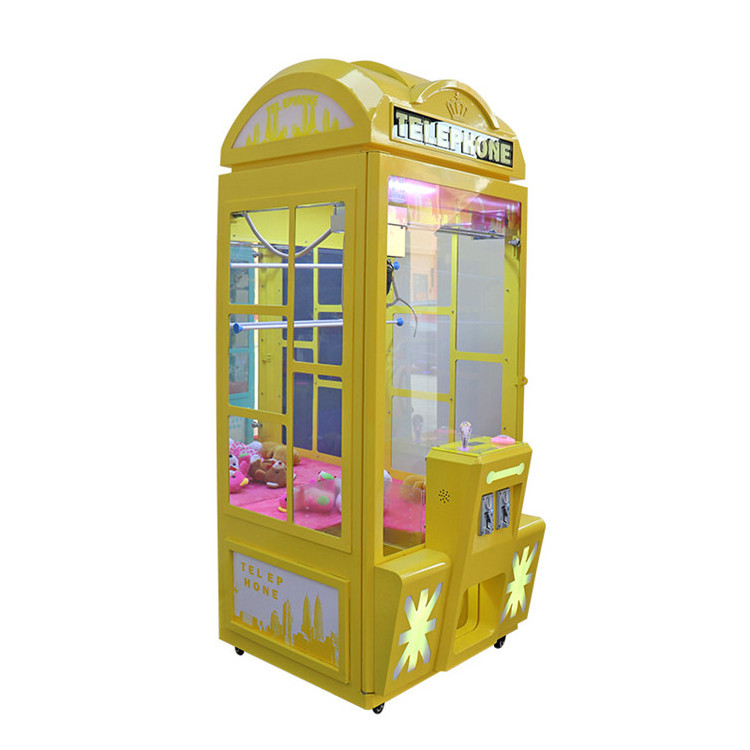 Threeplus coin catcher telephone arcade game claw machine for maquinas de garra