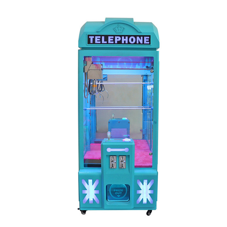 Threeplus coin catcher telephone arcade game claw machine for maquinas de garra