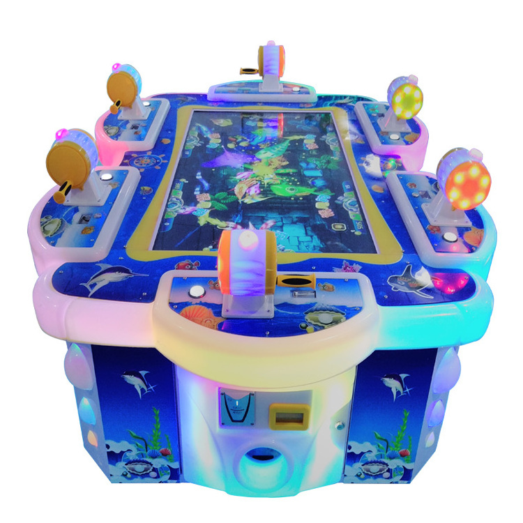 Threeplus hot sale kids indoor 6 players fish games / child coin operated arcade video fishing lottery game machine for sale