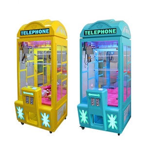 Threeplus coin catcher telephone arcade game claw machine for maquinas de garra