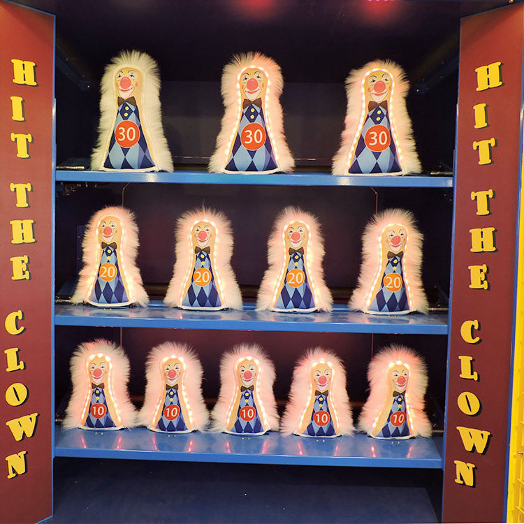 Threeplus indoor coin operated toss coin hit the clown arcade game machine