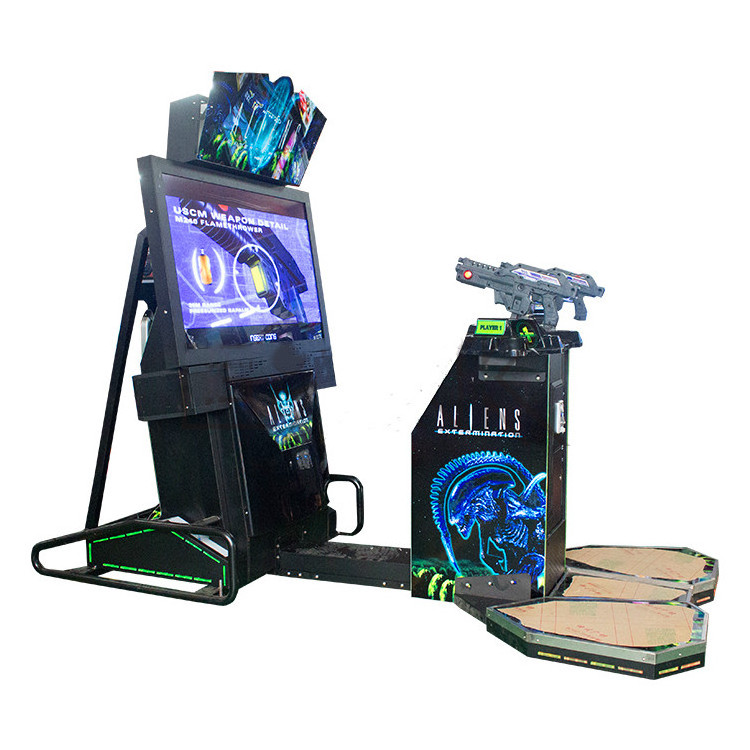 Threeplus 55 inch aliens shooting gun lase arcade game machine for game center