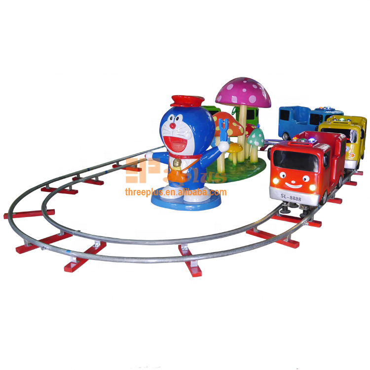 Threeplus new carnival ride coin operated kiddy rides electric track train mini indoor kids rides for sale