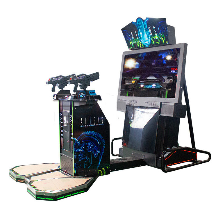 Threeplus 55 inch aliens shooting gun lase arcade game machine for game center