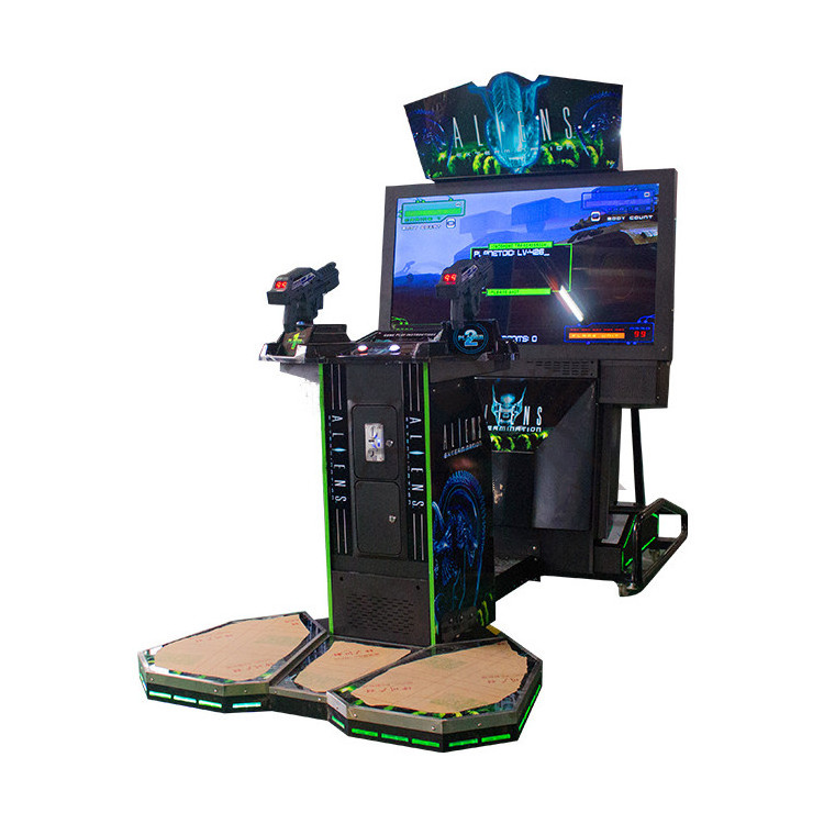 Threeplus 55 inch aliens shooting gun lase arcade game machine for game center