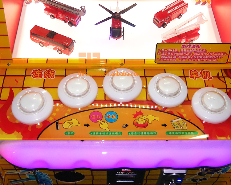 Threeplus coin operated fire fighting rescue her arcade game machine for amusement center