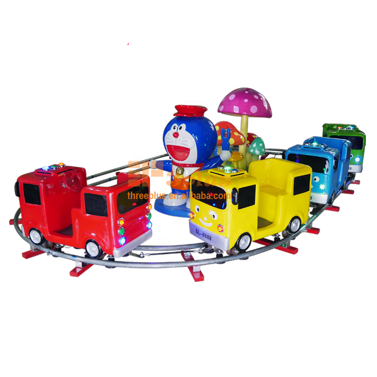 Threeplus new carnival ride coin operated kiddy rides electric track train mini indoor kids rides for sale