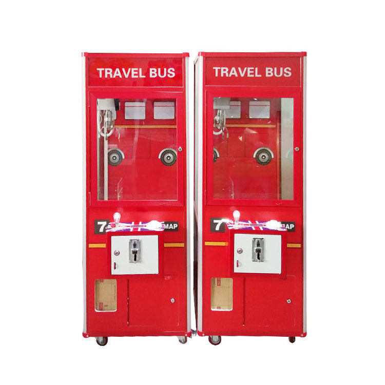 Threeplus travel bus claw crane machine bill acceptor plush toys vending crane gift machine