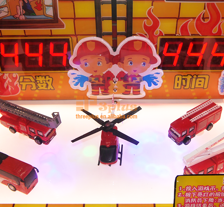 Threeplus coin operated fire fighting rescue her arcade game machine for amusement center